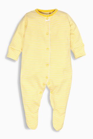 Yellow Sunshine Print Sleepsuits Three Pack (0mths-2yrs)